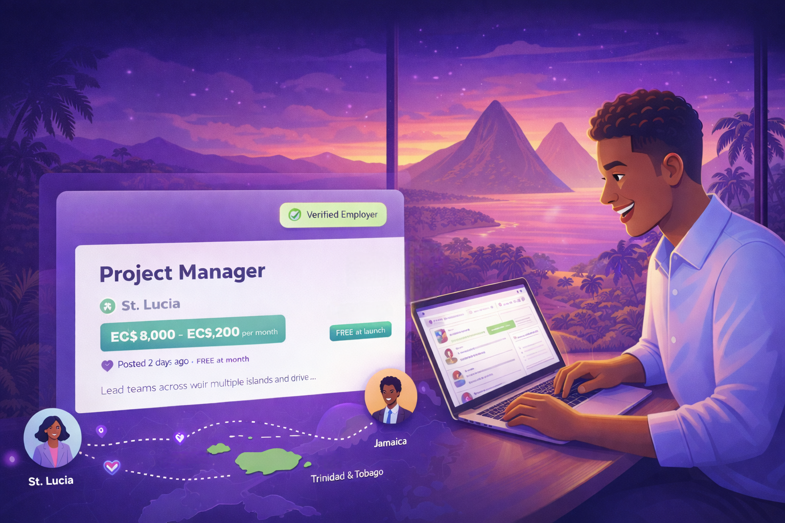 CaribOpps Caribbean job board — find jobs in Saint Lucia and across the Caribbean